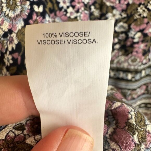 Lucky Brand Floral Boho Ruffle Collar Button Up Blouse Size Small - Picture 7 of 7